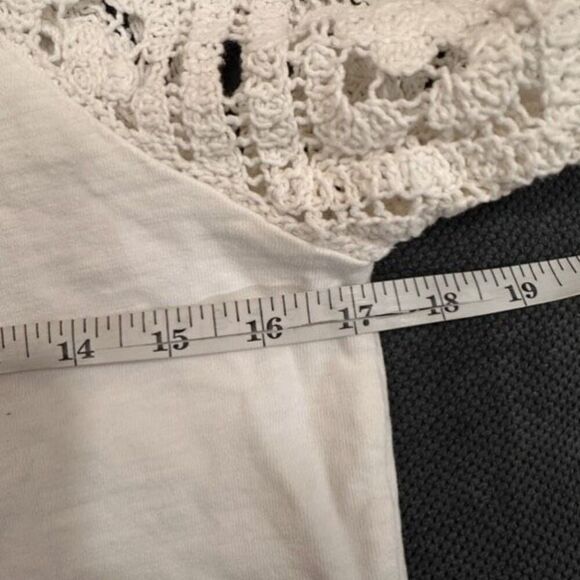 Design History Lace Embroidered White Peasant T Shirt Cottage Core Small cotton - Picture 4 of 8